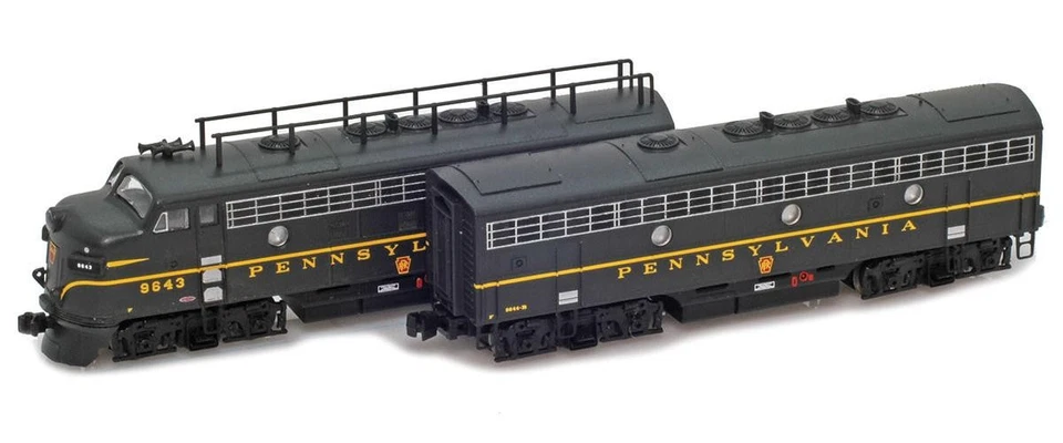 American Z Line ~ Z Scale ~ F7 A-B Set ~ Pennsylvania #9643, #9644B ~ 63019-1 - Image 2 of 2