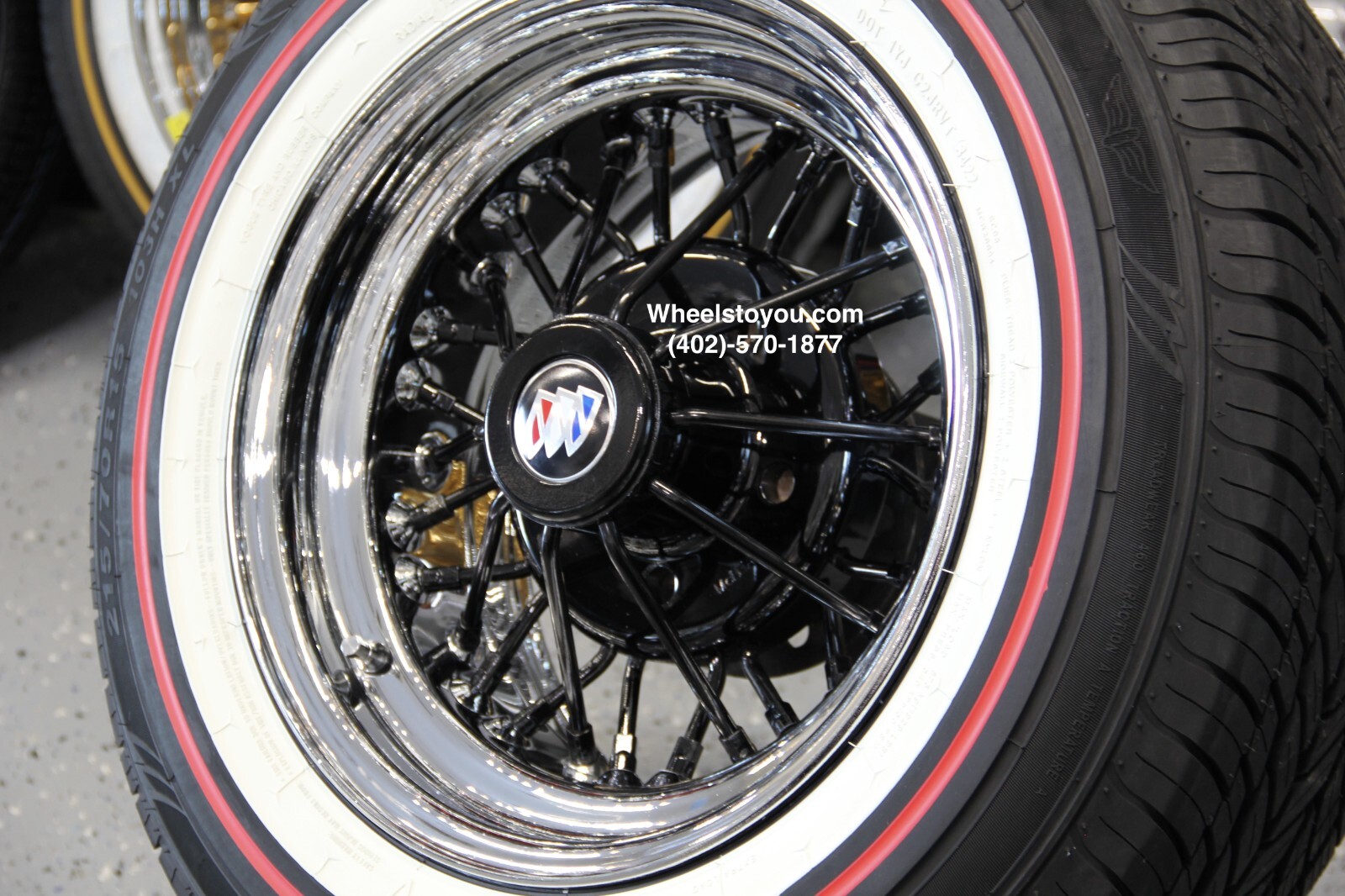 New 15" 30 Spoke 5 lug Wire Spoke Wheels & Vogue Whitewall Redline