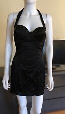 Forever 21 Womens Black Corset Bustier Mini Dress - Lace-Up Back - Size M