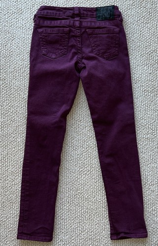 EUC True Religion Brand Jeans Girls Denim Skinny Burgundy Red Casey Cotton 8 - Picture 5 of 10