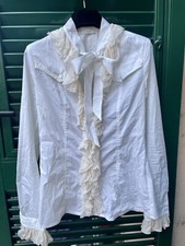 Pinko white Shirt Volant Camicia Bianca Donna tg. S