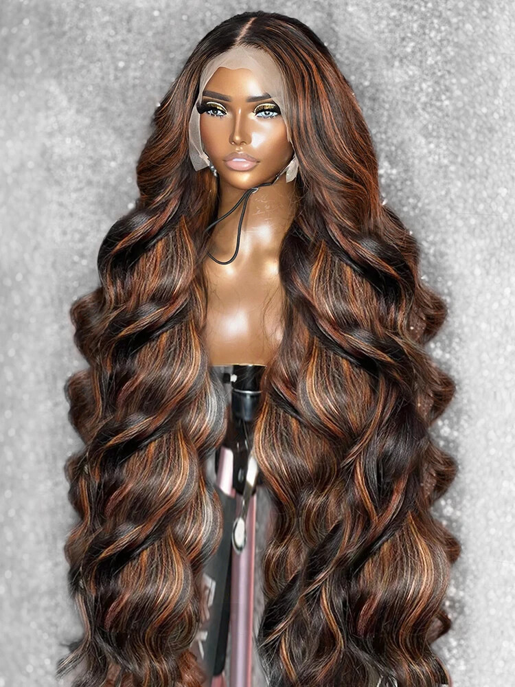 Fulllace full lace wig highlights black 1B/30 Wig Amazon.com : Vemalin Body Wave Lace Front Wigs Human Hair 1B  main image 4