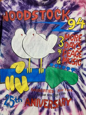 Vintage Woodstock 94 Peace Music Bootleg NY 25th Anniversary T