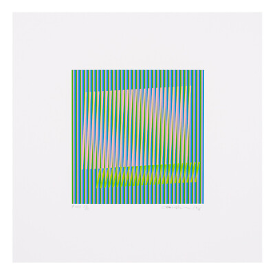 #ad Carlos Cruz Diez original screen print on board signed and numbered. $1400.00