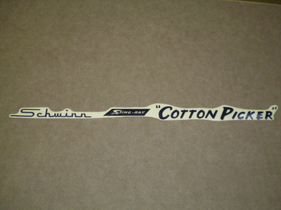 Die Cut Schwinn Stingray Cotton Picker Krate Bicycle  Peel & Apply Vinyl  Decal