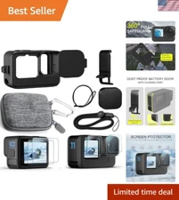 All-in-One GoPro Hero12/11/10/9 Kit: Protective Silicone Case & Carrying Case