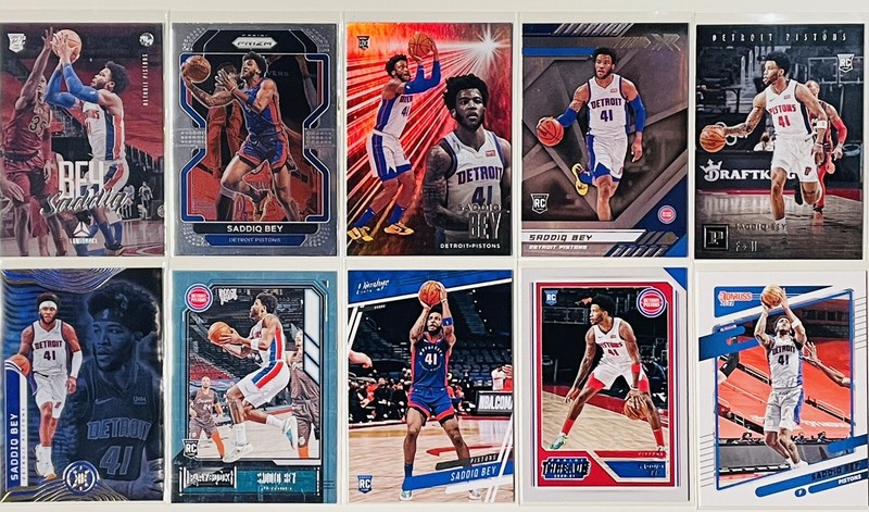 21-22 Panini NBA Basketball Sports Cards: Saddiq Bey - 10 RC Detroit Pistons