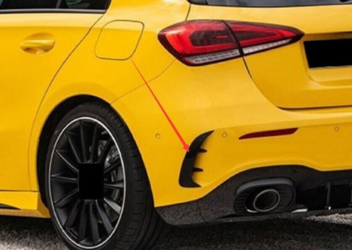 For 2019-2022 Benz A-Class W177 Hatchback ABS Black Rear Bumper Wind Knife Fin - Bild 2 von 3