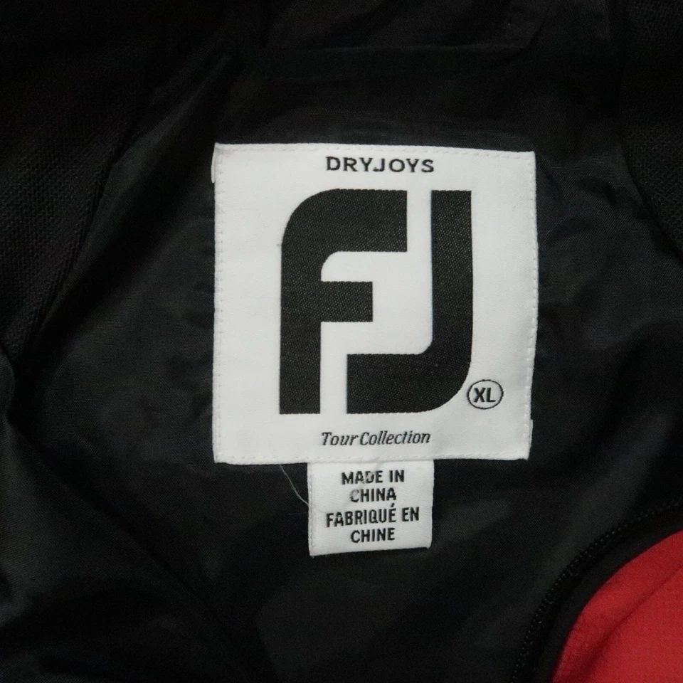 Footjoy Jacket Mens Extra Large Red Dryjoys Tour Collection Golf Full Zip Pocket - Image 3 of 4