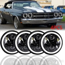 4PC 5.75" 5-3/4" LED Headlights Hi/Lo DRL  For Chevy Chevelle 1964-1970