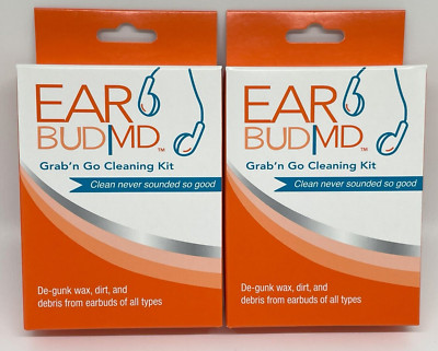 2 Pack Ear Bud MD Grab'n Go Cleaning Kit For De-Gunk Wax,Dirt and Debris Earbuds