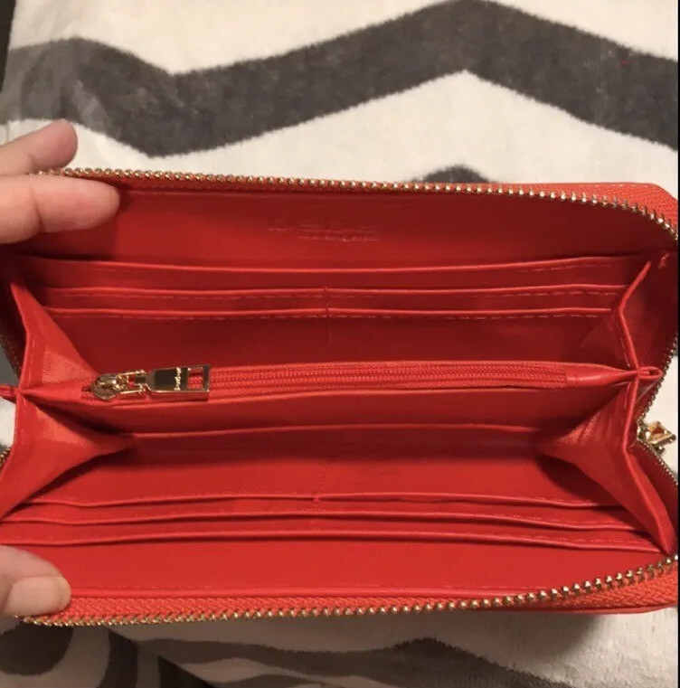 Bebe Fabiola Zip Around Logo Wallet (Ruby Red/Bla… - image 10