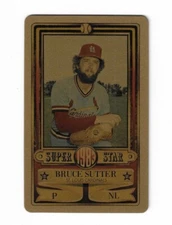 1983 Perma Graphics Gold Bruce Sutter Credit Card Size Plastic Baseball Card