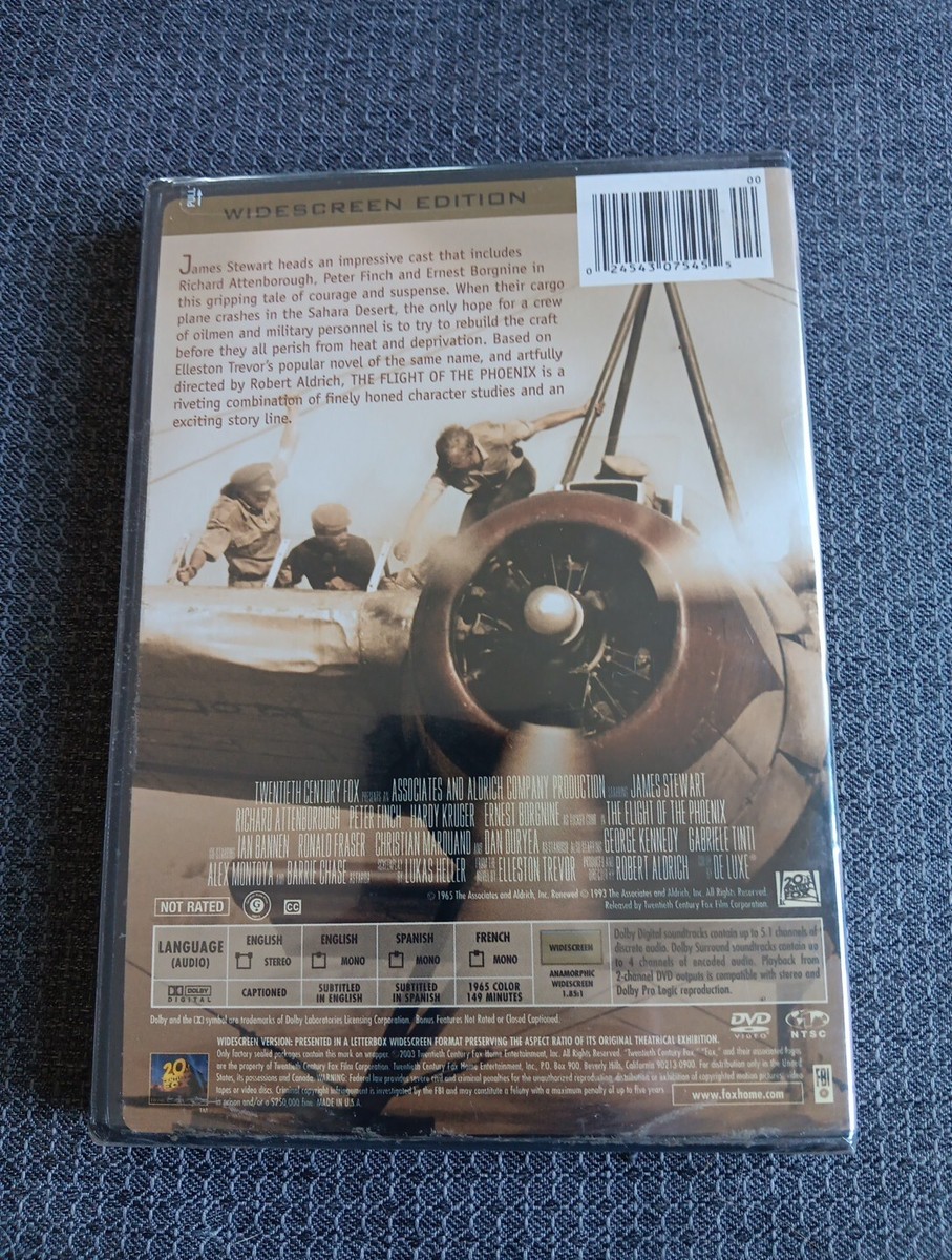 The Flight of the Phoenix DVD, 1965, James Stewart, Factory Sealed
