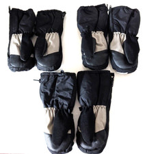 Lot Of 3 Kid Auclair Winter Sport Mitts Black Wind Waterproof Mirafil Lining 4-6