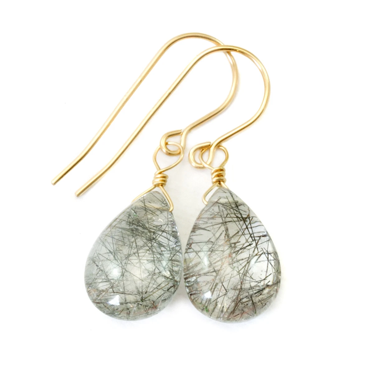 Black rutilated quartz earrings deals