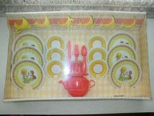 1970s Ohio Art Girl with Puppy, 37-pc Childs Tea Set for 6 in Orig. Box