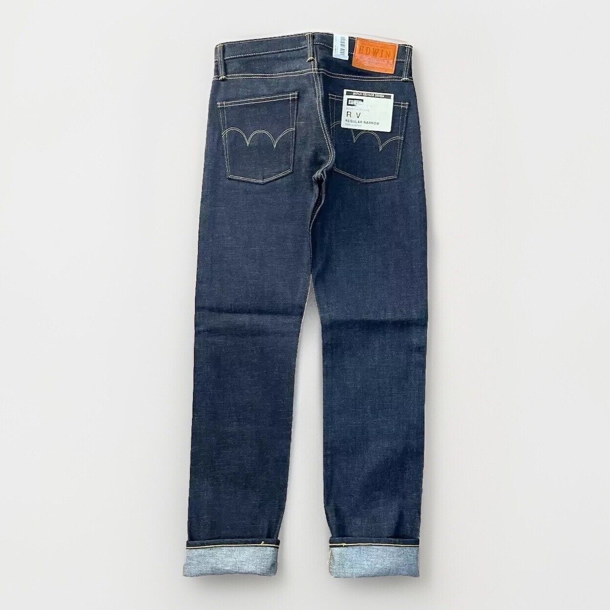 EDWIN SELVAGE RV Regular Narrow Red/Rainbow Blue Raw State 53RV