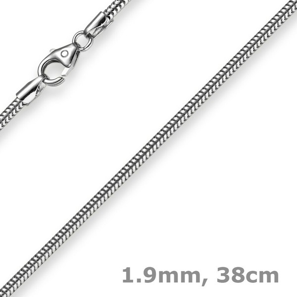 1,9Mm Schlangenkette Kette Collier Aus 585 Gold WeißGold, 38Cm, Damen, Goldkette-image