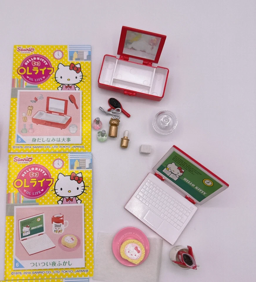 Re-ment Miniature Sanrio Hello Kitty OL Life Trading Figure Set - All 8 Types - Image 4 of 4