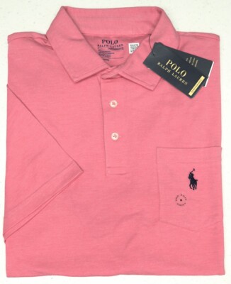Polo Ralph Lauren Mens Performance Short Sleeve Shirt Pink Stretch