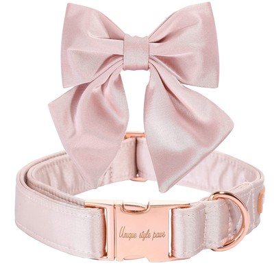 Unique style paws Seiden Pink Farbe Hundehalsband Verstellbares strapazierfäh...
