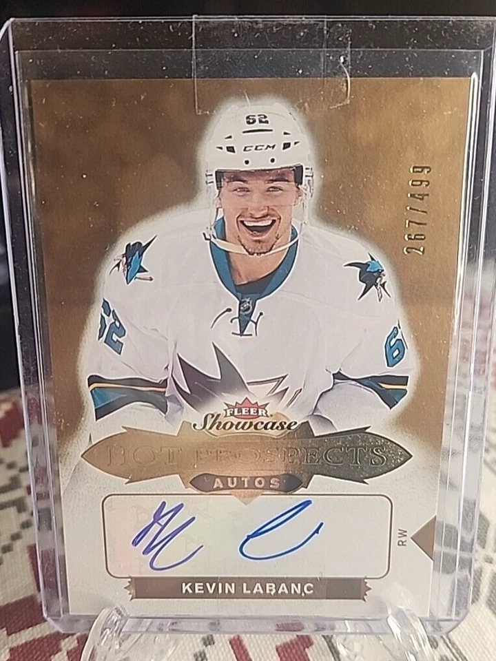 KEVIN LABANC 16-17 FLEER SHOWCASE HOT PROSPECTS ROOKIE AUTO #/499 - Blue Jackets - Image 2 of 4