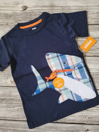 5T NWT Gymboree Shark T-Shirts Plaid Shorts Outfit Whale Hello There Collection - Picture 5 of 12
