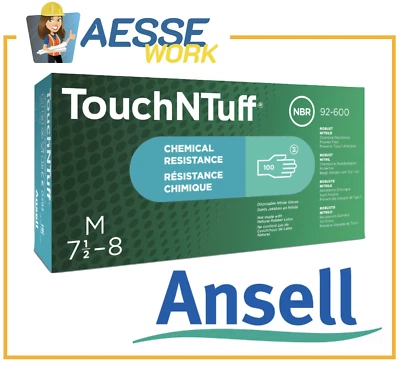 92600 - Guanti Monouso Nitrile Ansell Touch N Tuff 92-600 Verdi 100 Pz.