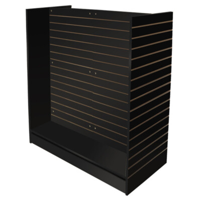 48''W x 24''D x 54''H Shaped Slatwall Gondola Display - Black