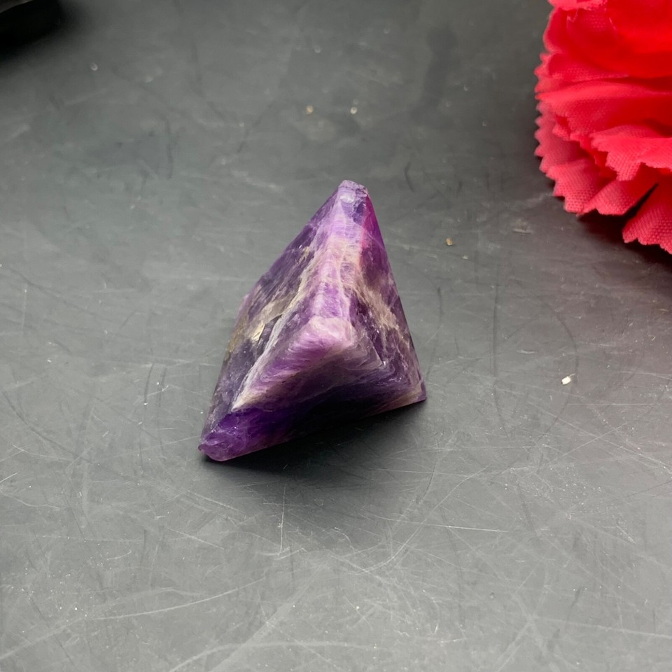 Natural Amethyst Pyramid Reiki Healing Stone Reiki Crystal Tower Point
