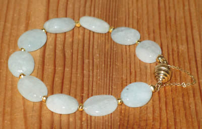 dekoratives Armband mit Milky Aquamarin & Goldpyrit -- Zertifikat --Sogni dóro
