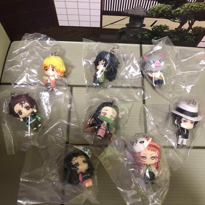 小物 k.n.y Demon Slayer Kimetsu no Yaiba figure charm key chain Lot 8