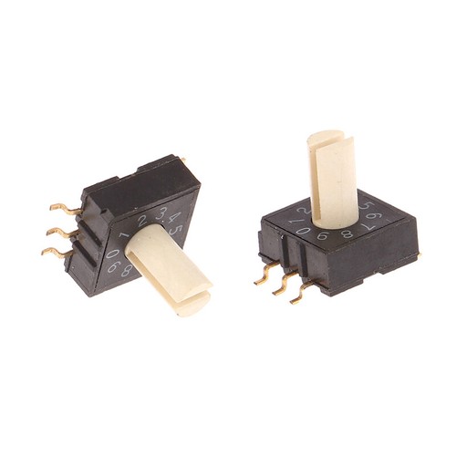 2Pcs RM3HAF-10 Rotary Dial Switch 10 0-9 Coding Switch Patch 3:3 With Handle - Picture 9 of 12