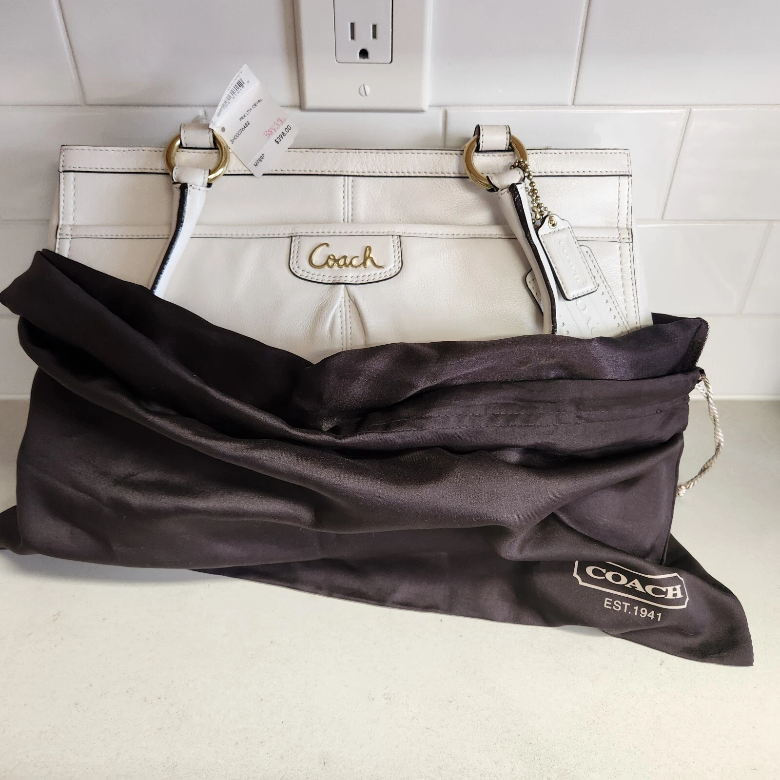 Coach Park Borsa a tracolla grande in pelle Park Carryall F19728 nuova con etichetta