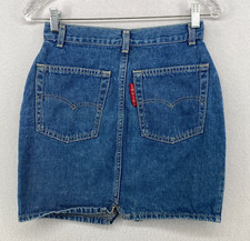 LEVIS Skirt Junior 9 BIG TAB Denim Red Batwing 80s Cotton 1988 5 Pocket USA VTG