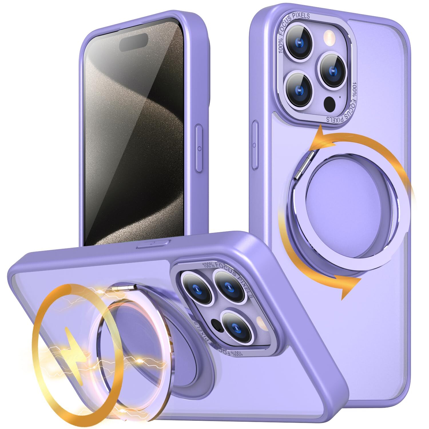 KWATUNG product case for iphone 15 pro max case magsafe compatible 360 rota 678