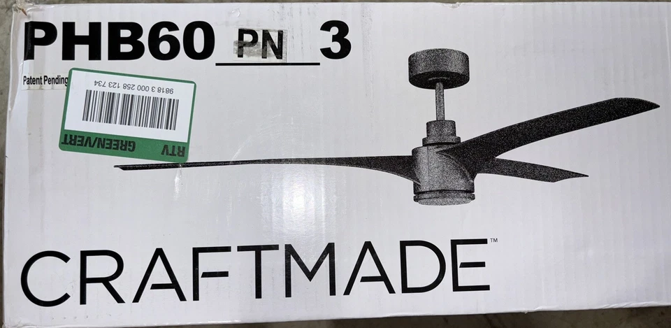 Craftmade PHB603 Phoebe 60" 3 Blade Indoor / Outdoor Smart LED - Painted Nickel - Image 2 of 4