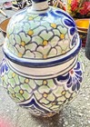 Pottery, hand made & hand painted in Mexico, colorful urn/jar w/lid — photo 3