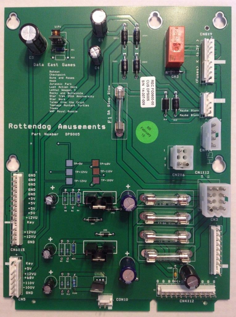520-5047-00 Data East Power Supply Board Replacement for Pinball