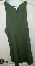 Womens Sleeveless Tunic medium Green Shirt Time And Tru
