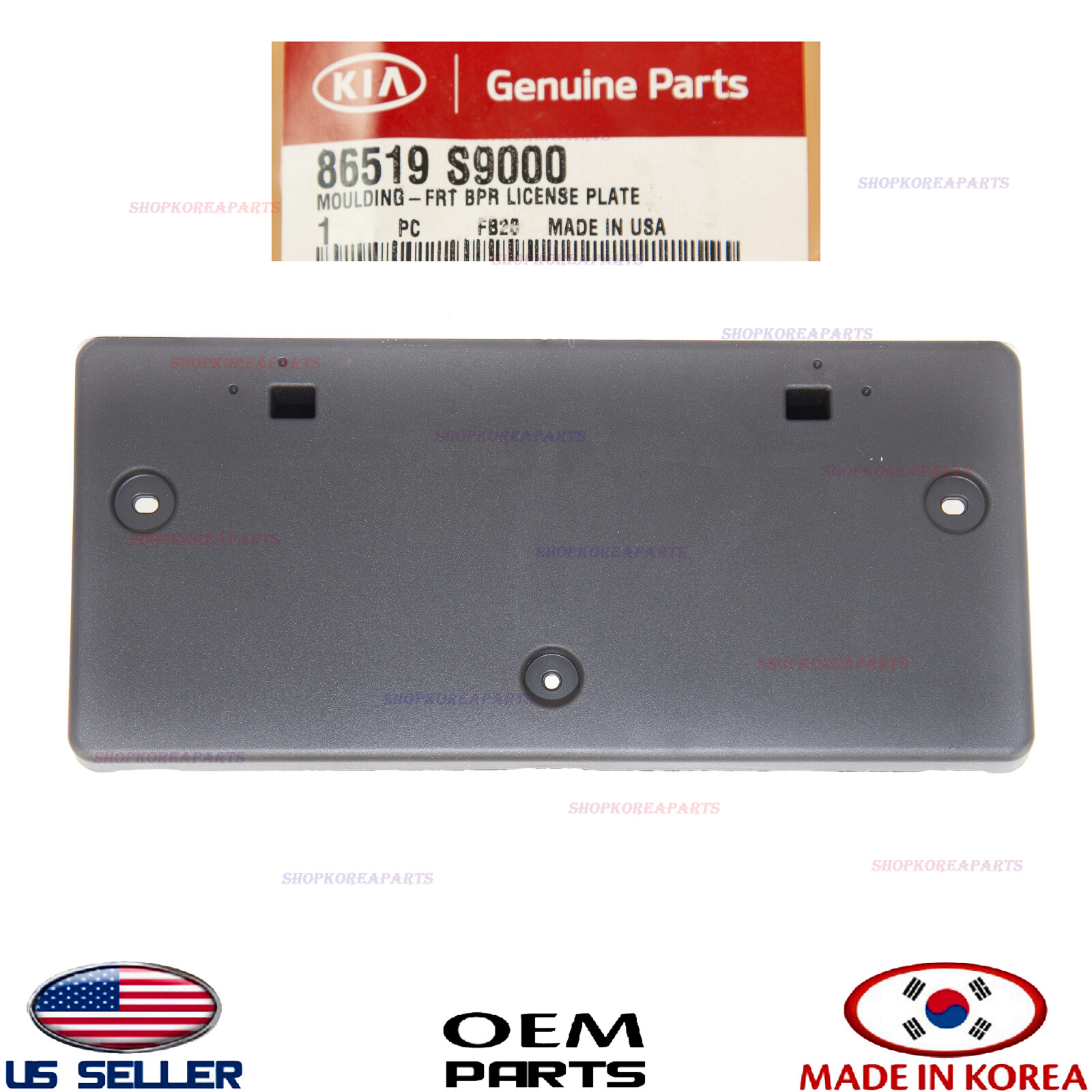 Genuine Front License Plate Mounting Bracket ⭐OEM⭐ KIA TELLURIDE 2020