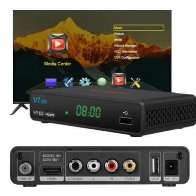 GTMEDIA V7S5X 1080P FHD FTA DVB-S/S2/S2X Satellite Receiver Sat TV Box PVR H.265