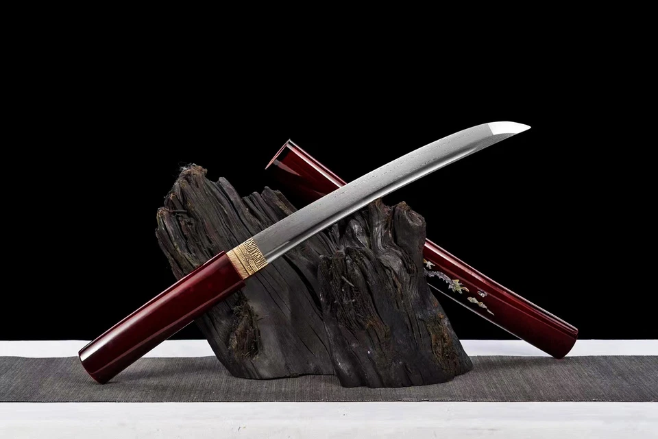 20''Red Dragon Tanto Folded 1095 Steel Mini katana Japanese Samurai Short Sword - Image 3 of 4