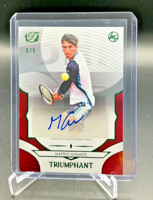 2025 Topps Triumphant Tennis Matteo Gigante Red AUTO 5/5