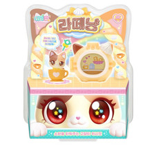 Wishcat Latte Nyang Cat Figure, Toy Hub,  Sticker Set Kid Fun Play Gift