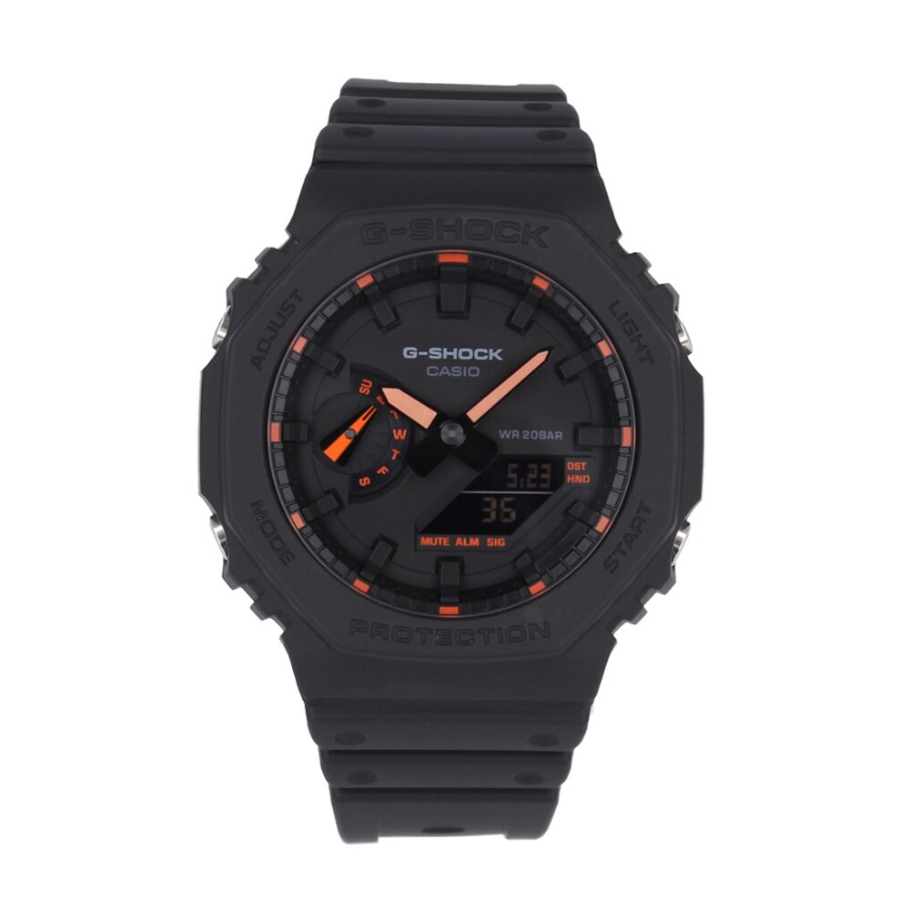 G-SHOCK GA-2100 ブラック/オレンジ Casio G-Shock GA2100-1A4 48.5mm Black and Orange Analog and