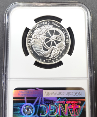 UNDATED VENEZUELA SILVER MEDAL GODDESS MARIA LIONZA NGC MS 69 DPL
