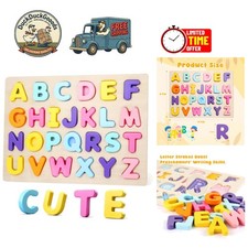 Toddler-Friendly Wooden Alphabet Puzzle - 26 Colorful Letters for Early Learning