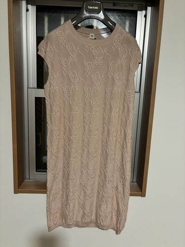 HERMES/Hermes Cashmere x Silk Sleeveless Dress Pink Good condition N4944 - Picture 13 of 24